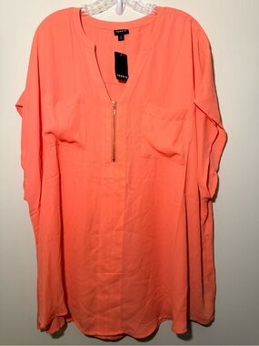NWT Torrid Coral Zip-Pocket Dolman Sleeves top Size: 4 (26)